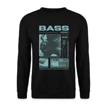 Bassgitarrenliebhaber Bassist Streetwear - Unisex Pullover - Schwarz - Vorne - Alina (178cm) & Michal (187cm)