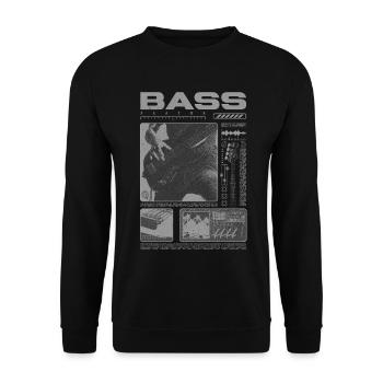 Bassgitarrenliebhaber Bassist Streetwear - Unisex Pullover - Schwarz - Vorne - Alina (178cm) & Michal (187cm)