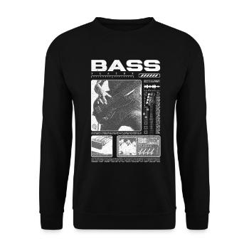 Bassgitarrenliebhaber Bassist Streetwear - Unisex Pullover - Schwarz - Vorne - Alina (178cm) & Michal (187cm)