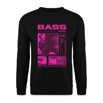 Bassgitarrenliebhaber Bassist Streetwear - Unisex Pullover - Schwarz - Vorne - Alina (178cm) & Michal (187cm)