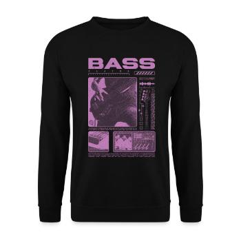 Bassgitarrenliebhaber Bassist Streetwear - Unisex Pullover - Schwarz - Vorne - Alina (178cm) & Michal (187cm)