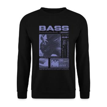 Bassgitarrenliebhaber Bassist Streetwear - Unisex Pullover - Schwarz - Vorne - Alina (178cm) & Michal (187cm)