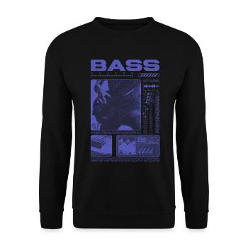 Bassgitarrenliebhaber Bassist Streetwear - Unisex Pullover - Schwarz - Vorne - Alina (178cm) & Michal (187cm)