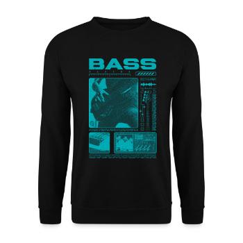 Bassgitarrenliebhaber Bassist Streetwear - Unisex Pullover - Schwarz - Vorne - Alina (178cm) & Michal (187cm)