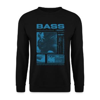 Bassgitarrenliebhaber Bassist Streetwear - Unisex Pullover - Schwarz - Vorne - Alina (178cm) & Michal (187cm)