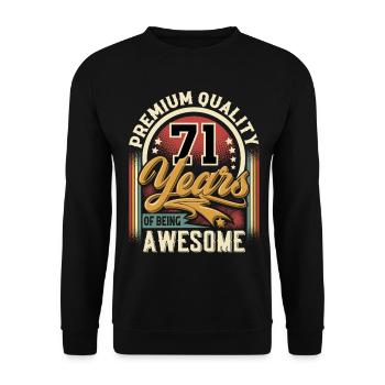 71e anniversaire rétro vintage - Sweat-shirt Unisexe - noir - Devant - Alina (178cm) & Michal (187cm)