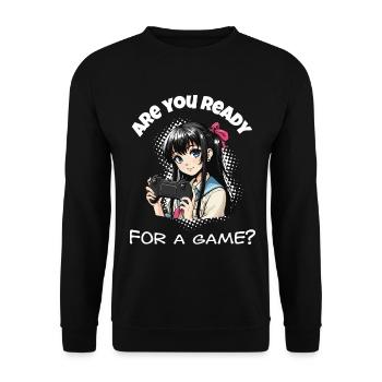Are you ready? Gaming - Unisex Sweatshirt - black - Front - Alina (178cm) & Michal (187cm)