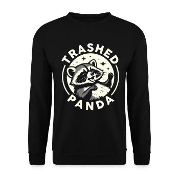Trashed Panda Raccoon Funny Meme Design - Unisex Sweatshirt - black - Front - Alina (178cm) & Michal (187cm)