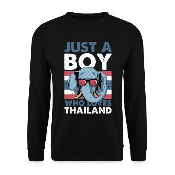 Elefant liebt Thailand TShirt - Unisex Pullover - Schwarz - Vorne - Alina (178cm) & Michal (187cm)