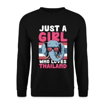 Nur ein Mädchen, das Thailand liebt - Unisex Pullover - Schwarz - Vorne - Alina (178cm) & Michal (187cm)