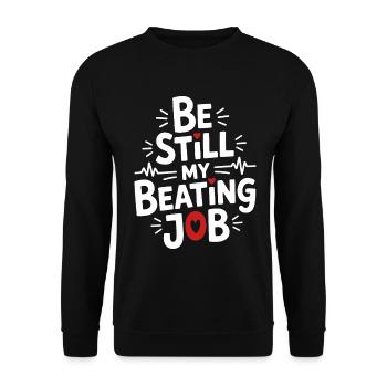 Cardiac Tech Be Still My Beating Job Cath Lab Tech - Unisex Pullover - Schwarz - Vorne - Alina (178cm) & Michal (187cm)