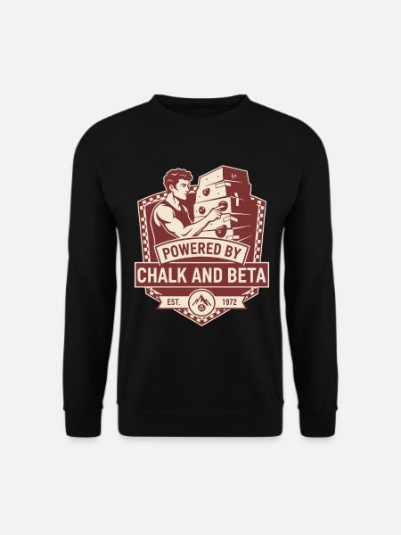 Angeführt von Kreide- und Beta-Kletterhumor - Unisex Pullover - Schwarz