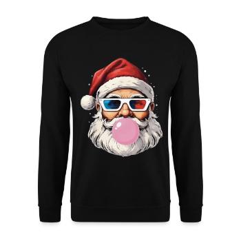 Santa Claus Glasses 3D Chewing Gum Gift Christmas Xmas - Unisex Sweatshirt - black - Front - Alina (178cm) & Michal (187cm)