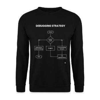 Debugging-Strategie-Flussdiagramm – Funktioniert es Geschenk - Unisex Pullover - Schwarz - Vorne - Alina (178cm) & Michal (187cm)