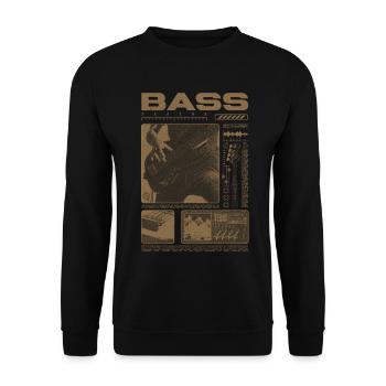 Bassgitarrenliebhaber Bassist Streetwear - Unisex Pullover - Schwarz - Vorne - Alina (178cm) & Michal (187cm)
