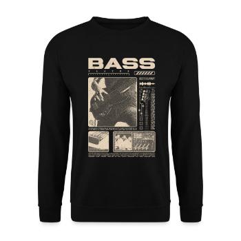 Bassgitarrenliebhaber Bassist Streetwear - Unisex Pullover - Schwarz - Vorne - Alina (178cm) & Michal (187cm)