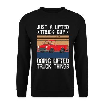 Funny Lifted Truck Graphic Shirt for Men Women - Unisex Sweatshirt - black - Front - Alina (178cm) & Michal (187cm)