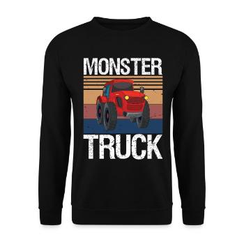 Monster Trucks are My Jam Vintage Retro Monster - Unisex Sweatshirt - black - Front - Alina (178cm) & Michal (187cm)