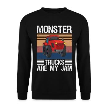 Les Monster Trucks sont mon Monster Vintage Rétro Monster - Sweat-shirt Unisexe - noir - Devant - Alina (178cm) & Michal (187cm)