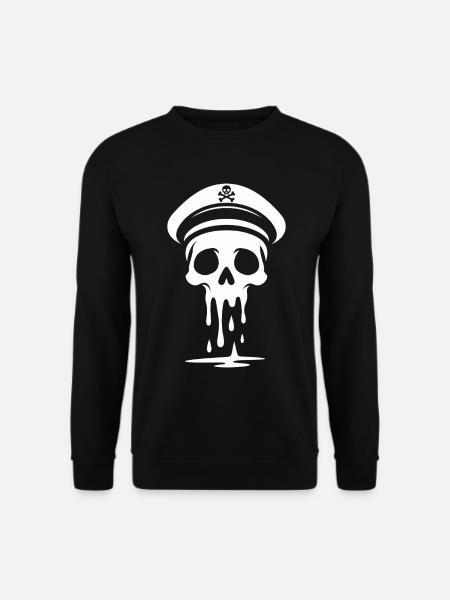 Melting Captain Skull Skull Captain Hat - Unisex Sweatshirt - black