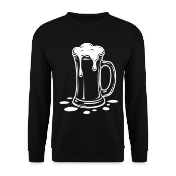 Overflowing Beer Mug Foam Party - Unisex Sweatshirt - black - Front - Alina (178cm) & Michal (187cm)