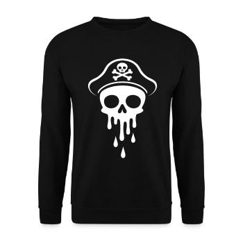 Capitaine Crâne Fondant Crâne Chapeau de Capitaine - Sweat-shirt Unisexe - noir - Devant - Alina (178cm) & Michal (187cm)