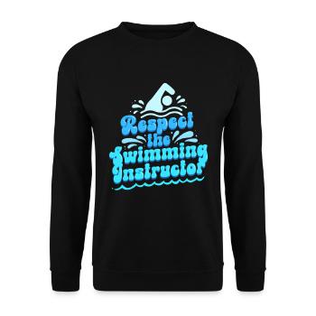 Swim Instructor Respect The Swimming Instructor - Unisex Sweatshirt - black - Front - Alina (178cm) & Michal (187cm)