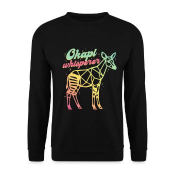 Okapi Whisperer - Unisex Sweatshirt - black - Front - Alina (178cm) & Michal (187cm)
