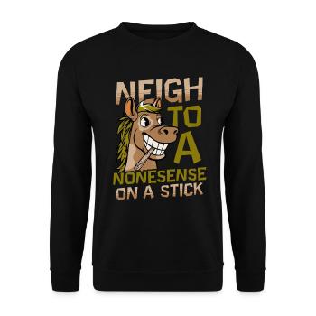 Anti Hobby Horsing Nonsense On A Stick - Unisex Pullover - Schwarz - Vorne - Alina (178cm) & Michal (187cm)