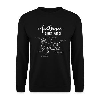 Anatomie d’un chat – tout est duveteux - Sweat-shirt Unisexe - noir - Devant - Alina (178cm) & Michal (187cm)