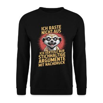Gag des arguments valides sur les Suricates - Sweat-shirt Unisexe - noir - Devant - Alina (178cm) & Michal (187cm)