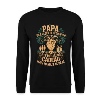 Father's Day Birthday Dad Gift 2026 Gift - Unisex Sweatshirt - black - Front - Alina (178cm) & Michal (187cm)