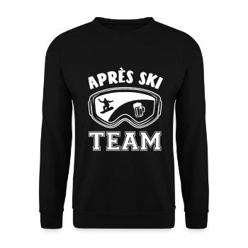 Snowboard | Après Ski Team, Winter Sports - Unisex Sweatshirt - black - Front - Alina (178cm) & Michal (187cm)