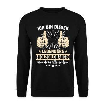 Dictons du sculpteur sur bois - Sweat-shirt Unisexe - noir - Devant - Alina (178cm) & Michal (187cm)