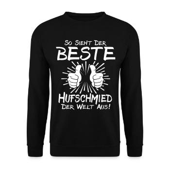 Bester Hufschmied - Unisex Pullover - Schwarz - Vorne - Alina (178cm) & Michal (187cm)