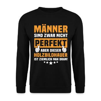 Expressions amusantes du sculpteur sur bois - Sweat-shirt Unisexe - noir - Devant - Alina (178cm) & Michal (187cm)