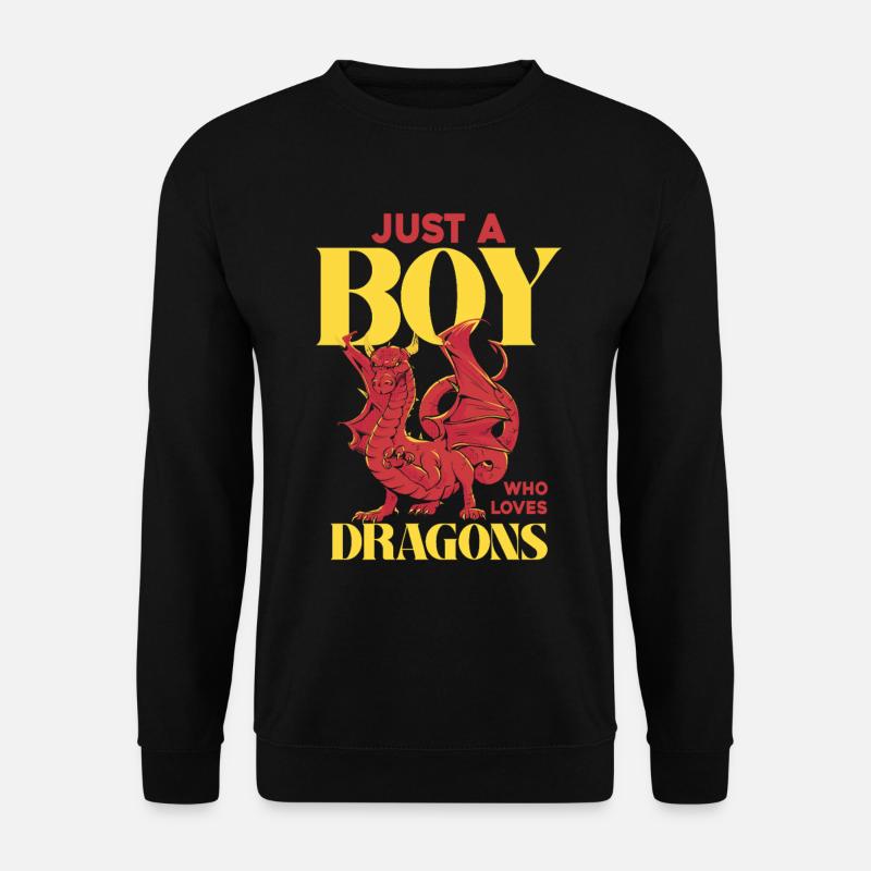 Nur ein Junge liebt Drachen - Unisex Pullover - Schwarz