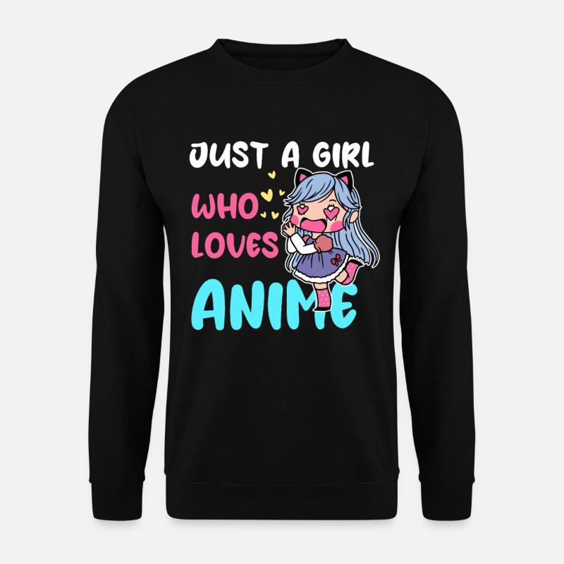 Mädchen liebt Anime Chibi - Unisex Pullover - Schwarz