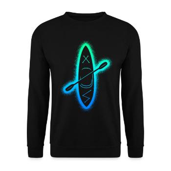 Kanu Paddelboot Kinder Jungen Kajak Herren - Unisex Pullover - Schwarz - Vorne - Alina (178cm) & Michal (187cm)
