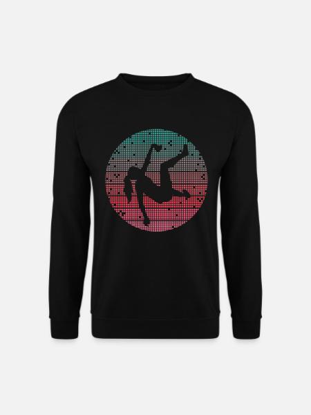 Bouldern Retro Kletterer Frauen Mädchen Klettern - Unisex Pullover - Schwarz