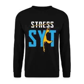Sylter STRESS SYLT Nordsee Urlaub Lustiges - Unisex Pullover - Schwarz - Vorne - Alina (178cm) & Michal (187cm)
