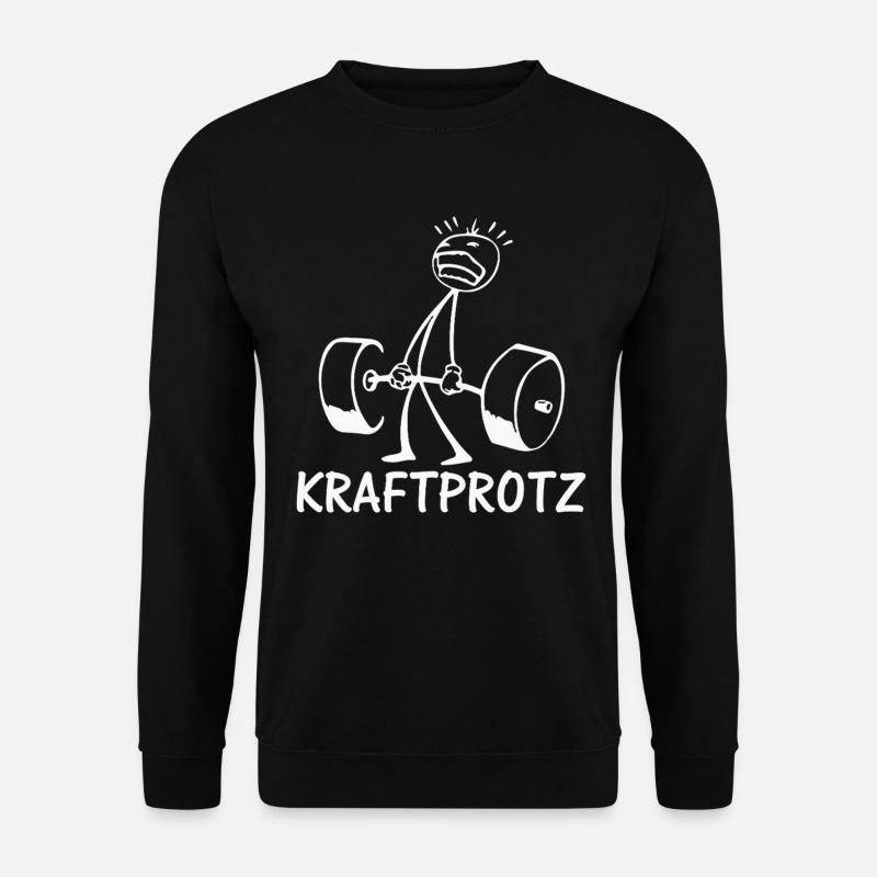 Strichmännchen KRAFTPROTZ Lustiges - Unisex Pullover - Schwarz