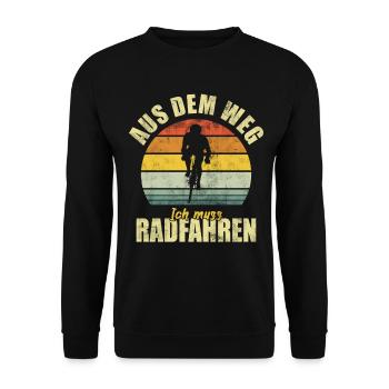Cycling Road Bike Bicycle Cycling Cyclist - Unisex Sweatshirt - black - Front - Alina (178cm) & Michal (187cm)