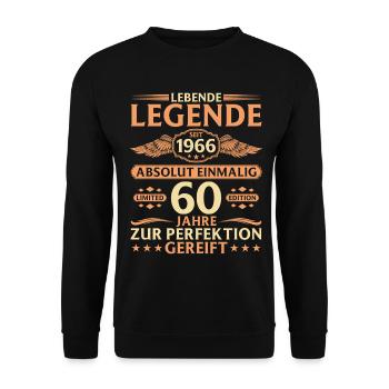60e anniversaire Absolument unique Né en 1966 - Sweat-shirt Unisexe - noir - Devant - Alina (178cm) & Michal (187cm)