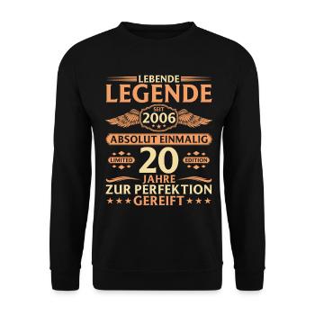 20th Birthday Absolutely Unique Vintage 2006 - Unisex Sweatshirt - black - Front - Alina (178cm) & Michal (187cm)