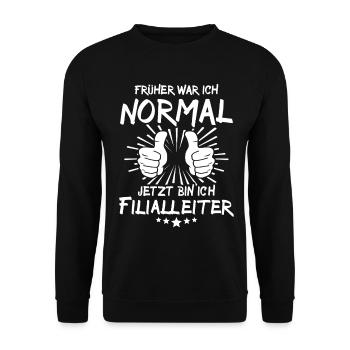 branch manager - Unisex Sweatshirt - black - Front - Alina (178cm) & Michal (187cm)