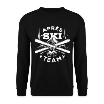 Après Équipe de ski, sports d’hiver, forfaits ski - Sweat-shirt Unisexe - noir - Devant - Alina (178cm) & Michal (187cm)