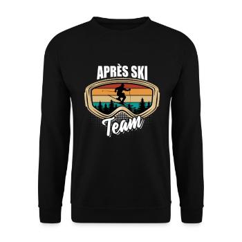 Après Équipe de ski, sports d’hiver, forfaits ski - Sweat-shirt Unisexe - noir - Devant - Alina (178cm) & Michal (187cm)