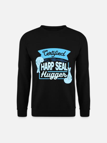 Sattelrobbe Robben Certified Harp Seal Hugger - Unisex Sweatshirt - black