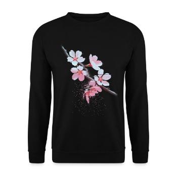 Succursale d’art bug de Cherry Blossoms - Sweat-shirt Unisexe - noir - Devant - Alina (178cm) & Michal (187cm)